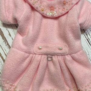 Pink Dog Coat with Pearl Accents
Large